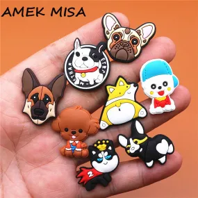 Cute Dog Charms Corgi Teddy Husky Shoes