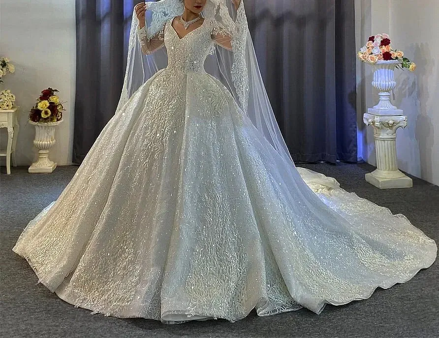 Full Lace Beading Work Bridal Dress