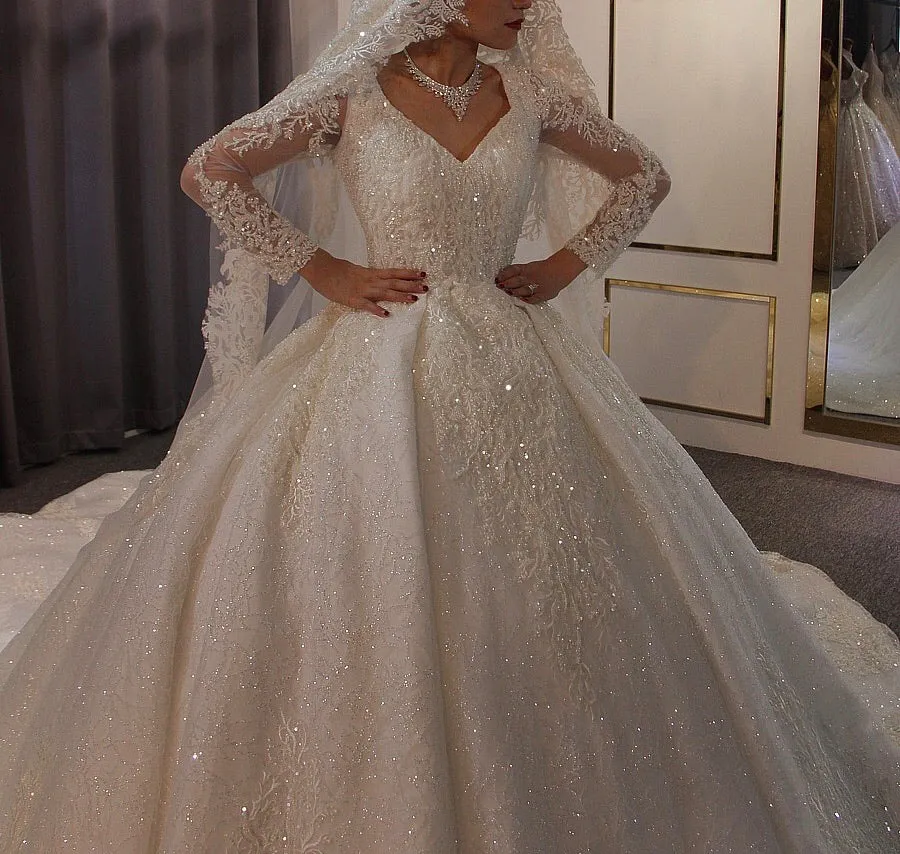 Full Lace Beading Work Bridal Dress