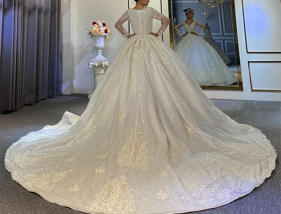 Full Lace Beading Work Bridal Dress