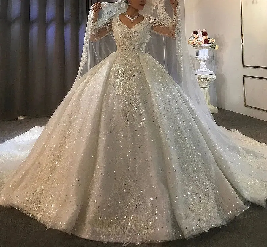 Full Lace Beading Work Bridal Dress